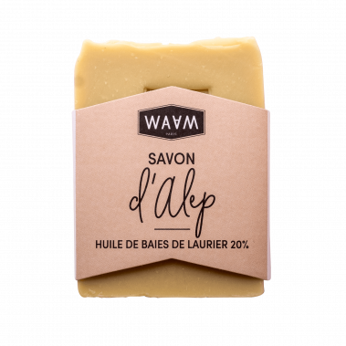 Savon d'Alep à l'huile de baies de Laurier 20% - Saponifié à froid | WAAM Cosmetics