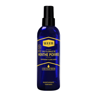 Eau florale de Menthe poivrée BIO - A l'eau d'Aloe vera - Rafraîchissante, Tonifiante | WAAM Cosmetics