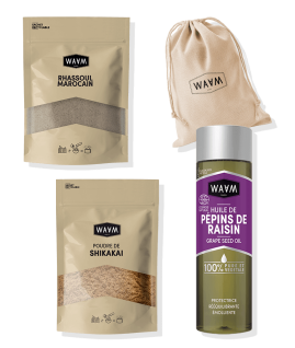 Fine Hair Volume kit: Moroccan Rhassoul + Flax Oil + Onion Oil | WAAM Cosmetics