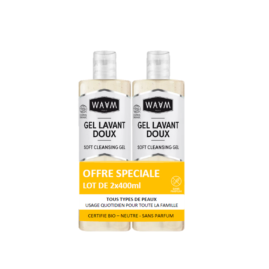 Certified ORGANIC Gentle Cleansing Shower Gel - Body & Face - 0% Fragrance | WAAM Cosmetics
