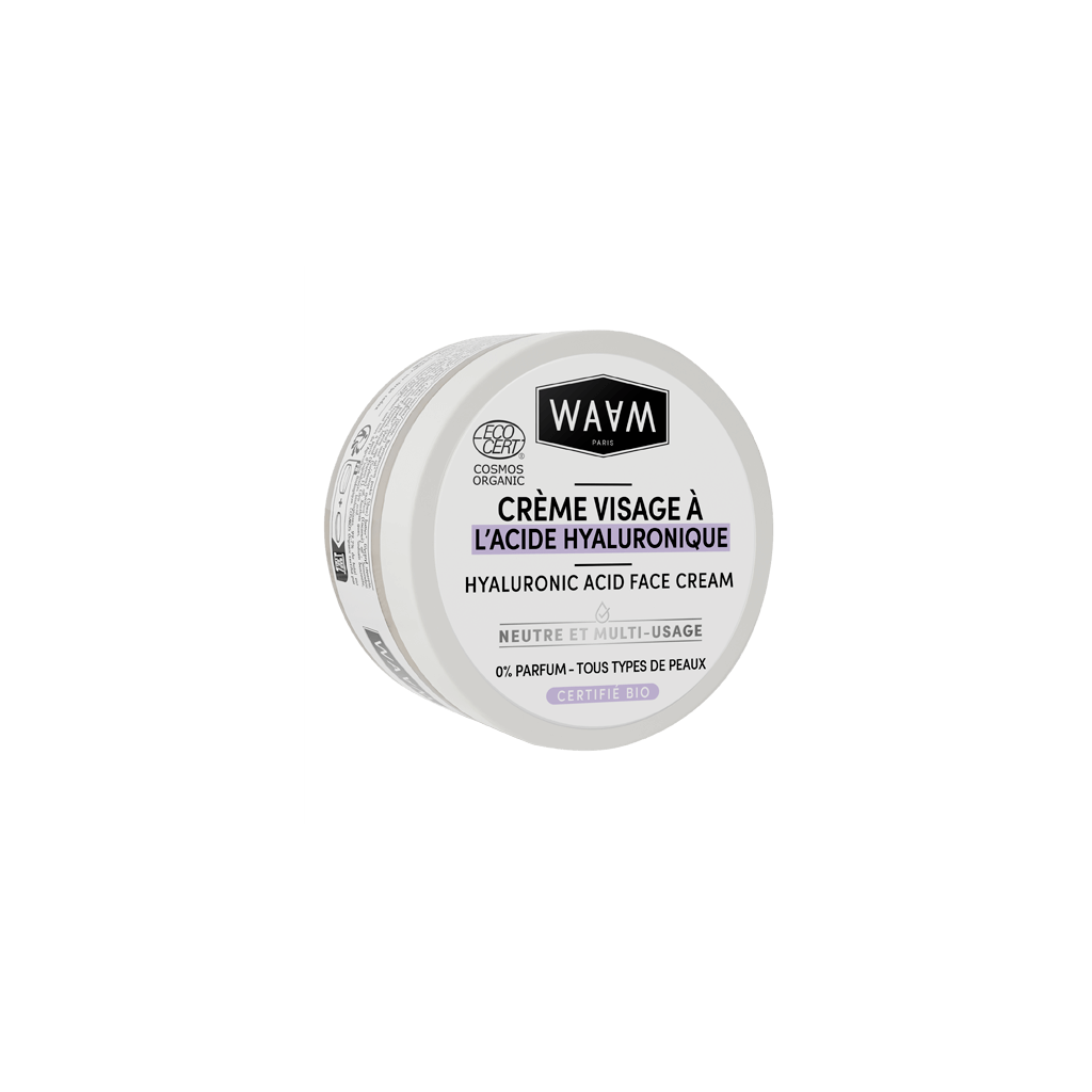 Crème Visage à l'acide hyaluronique - BIO, Neutre, 0% parfum | WAAM Cosmetics