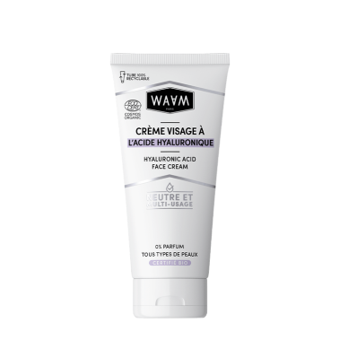 Crème Visage à l'acide hyaluronique - BIO, Neutre, 0% parfum | WAAM Cosmetics