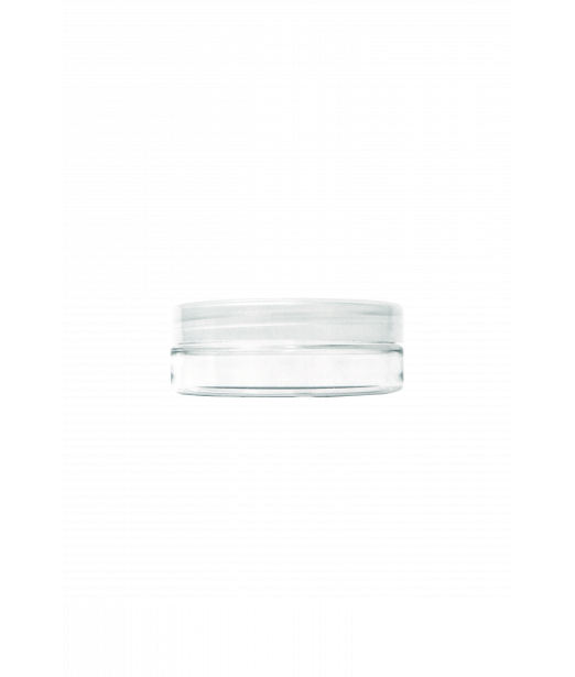 Pot pour sels de bain 400 ml plastique transparent avec couvercle noir  65x145mm