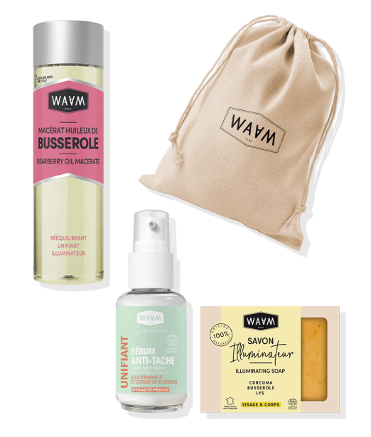 Anti-Spot Facial Care Kit: Bearberry Oil + Illuminating Turmeric Soap | WAAM Cosmetics