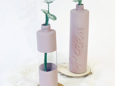 Soliflore avec écriture en relief & semi transparent